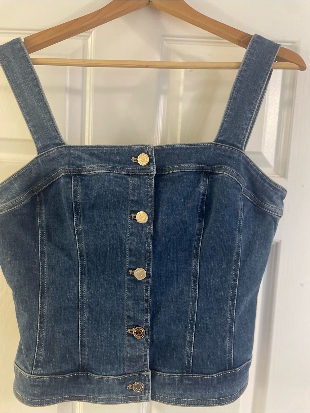 WHBM - Denim Button-Front Jean Top - Size 10
